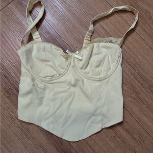 Garage Cream Longline Bra with Adjustable Straps